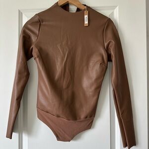 Skims faux leather bodysuit size large